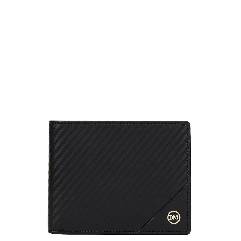 دا ميلانو Carbon Bifold Men's Wallet - Black