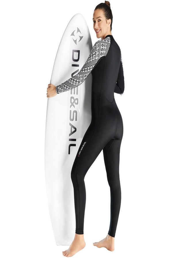 دايف آند سايل بدلة سباحة كاملة للجسم من DIVE & SAIL، بتصميم واقي من الشمس، للنساء والشباب، بسحاب أمامي، قطعة واحدة، بأكمام طويلة، سريعة الجفاف، توفر حماية من الأشعة فوق البنفسجية، مناسبة للغوص وركوب الأمواج والتجديف، مقاس متوسط. - Image 2