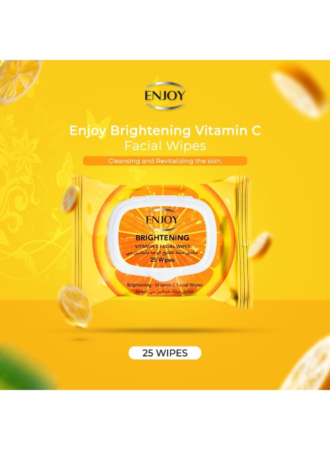 إنجوي مناديل الوجه ENJOY القابلة للتحلل بفيتامين C – 25 منديل – لتفتيح البشرة وتوحيد اللون وتجديدها – لبشرة مشرقة ومتوهجة - Image 2
