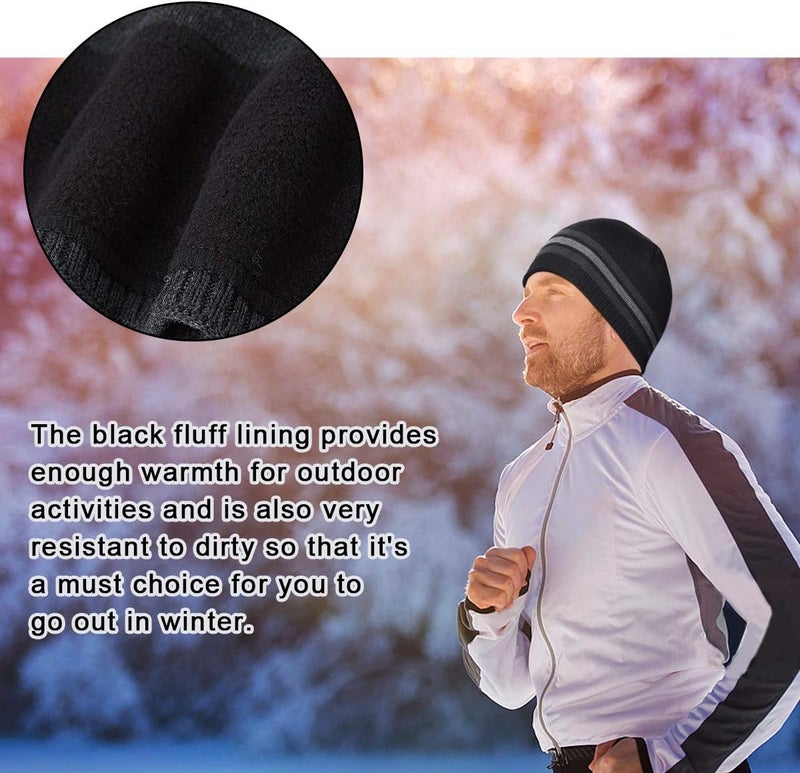 OMECHY Mens Winter Warm Knitting Hats Plain Skull Beanie Cuff Toboggan Knit Cap - Image 4