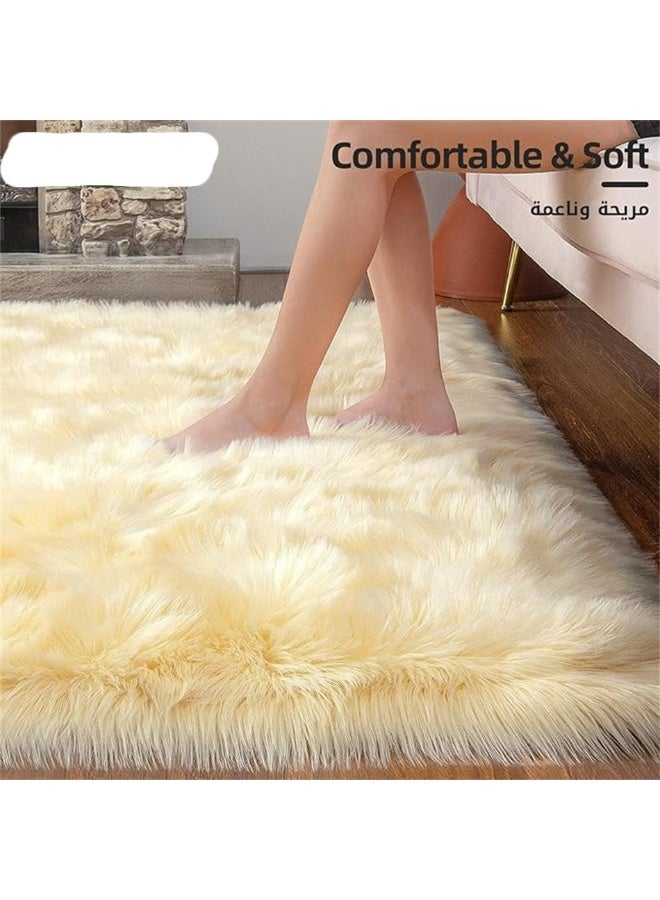 Soft Area Rugs, Living Room Modern Fluffy Carpet, Lndoor Large Area Rug Shag Shaggy Carpet Soft Plush Furry Bedside Anti Slip Mat, Machine Washable Area Rugs for Living Room Bedroom Kids Room Home Decor (Brown,60 x 180 cm) - Image 4