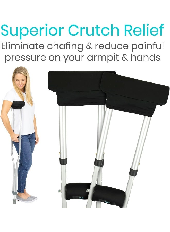 Vive Crutch Pads Padding For Walking Arm Crutches Padded Universal Underarm Forearm Handle Pillow Covers For Hand Grips Armpit Soft Foam Bariatric Accessories For Kids Adults - Image 3