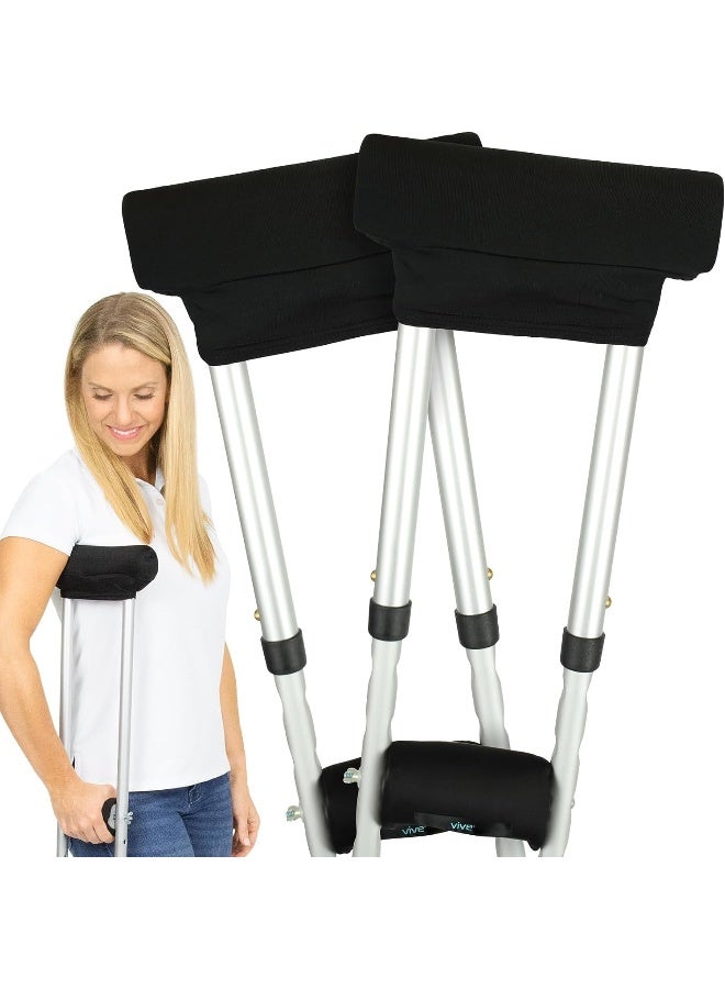 Vive Crutch Pads Padding For Walking Arm Crutches Padded Universal Underarm Forearm Handle Pillow Covers For Hand Grips Armpit Soft Foam Bariatric Accessories For Kids Adults - Image 1