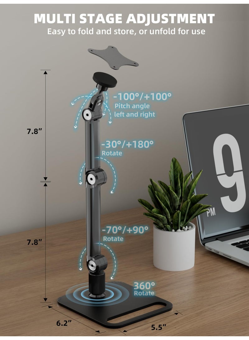 Portable Desktop Monitor Stand Magnetic Quick-Release - Foldable 4.7-18.5 inch Portable Monitor 75x75mm Vesa Mount Folding Travel Monitor Stand - Image 3