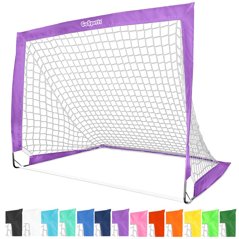 GoSports Team Tone 4 ft x 3 ft Portable Soccer Goal for Kids Pop Up Net for Backyard Purple - Image 2