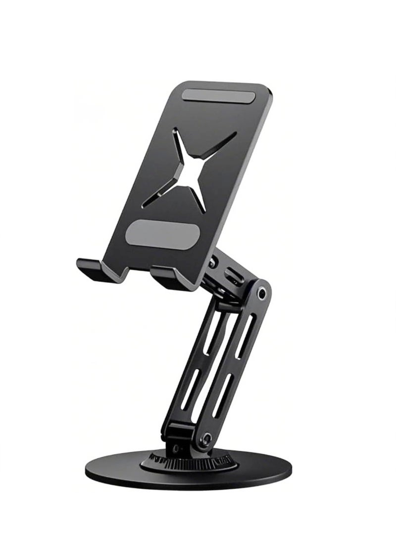 X-level Phone Stand Aluminum Mobile Stand Adjustable Mobile Holder Foldable Phone holder, Desktop iPhone Stand Compatible With All Mobile Phone, iPhone 16/15 Series, Samsung Galaxy S24 S23, iPad Black - Image 1