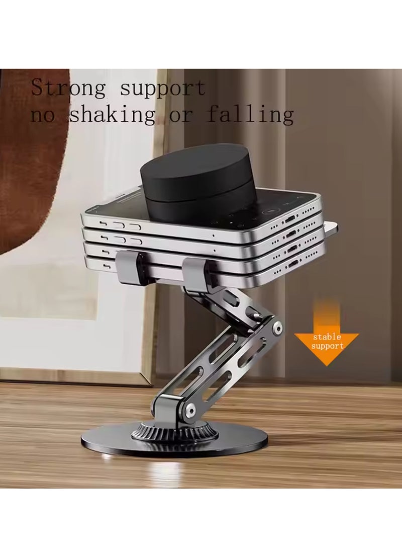 X-level Phone Stand Aluminum Mobile Stand Adjustable Mobile Holder Foldable Phone holder, Desktop iPhone Stand Compatible With All Mobile Phone, iPhone 16/15 Series, Samsung Galaxy S24 S23, iPad Black - Image 5