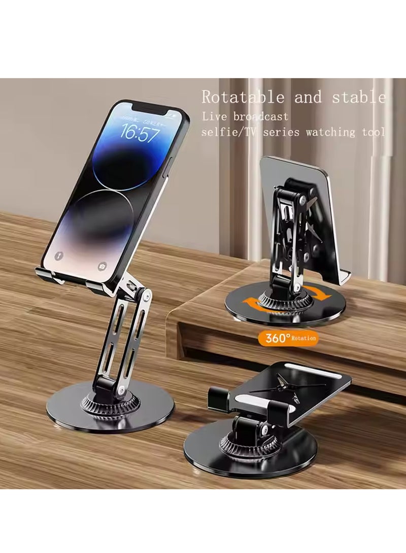 X-level Phone Stand Aluminum Mobile Stand Adjustable Mobile Holder Foldable Phone holder, Desktop iPhone Stand Compatible With All Mobile Phone, iPhone 16/15 Series, Samsung Galaxy S24 S23, iPad Black - Image 2