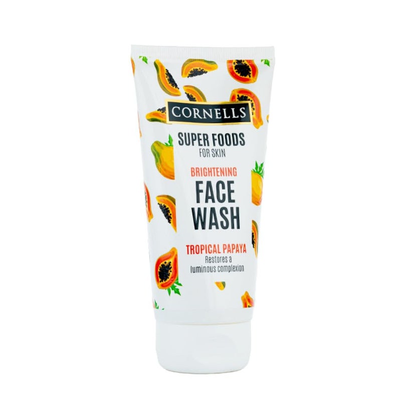 Cornells Wellness Super Foods For Face Care Tropical Papaya Face Wash 150ml, Brightening Cleanser For Clear, Radiant & Flawless Skin, Skin Treatment, Non Greasy, Natural Papaya Extract, All Skin Types