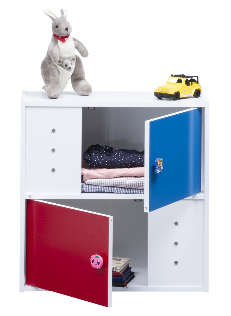 WT-EASYCARE 2 Door Wooden Cabinet for Clothes- Multicolour | Wooden Organizer | Wooden Cabinet with Shelves | Wooden Wardrobe Cabinet | Wooden Closet| Kids Cabinet | Kids Wardrobe | Children Cabinet - Image 5