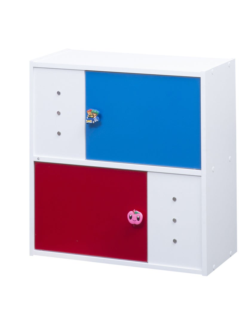 WT-EASYCARE 2 Door Wooden Cabinet for Clothes- Multicolour | Wooden Organizer | Wooden Cabinet with Shelves | Wooden Wardrobe Cabinet | Wooden Closet| Kids Cabinet | Kids Wardrobe | Children Cabinet - Image 1