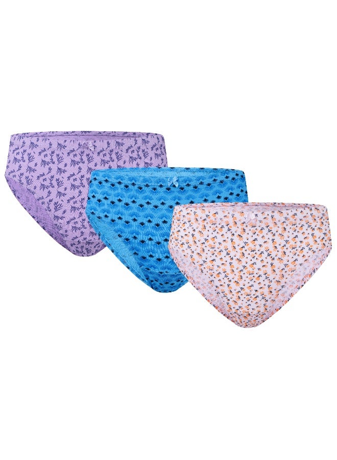 Fashion Academy مجموعة من 3 قطع من سراويل داخلية مطاطية مطبوعة للبنات من أكاديمية الموضة - Image 1