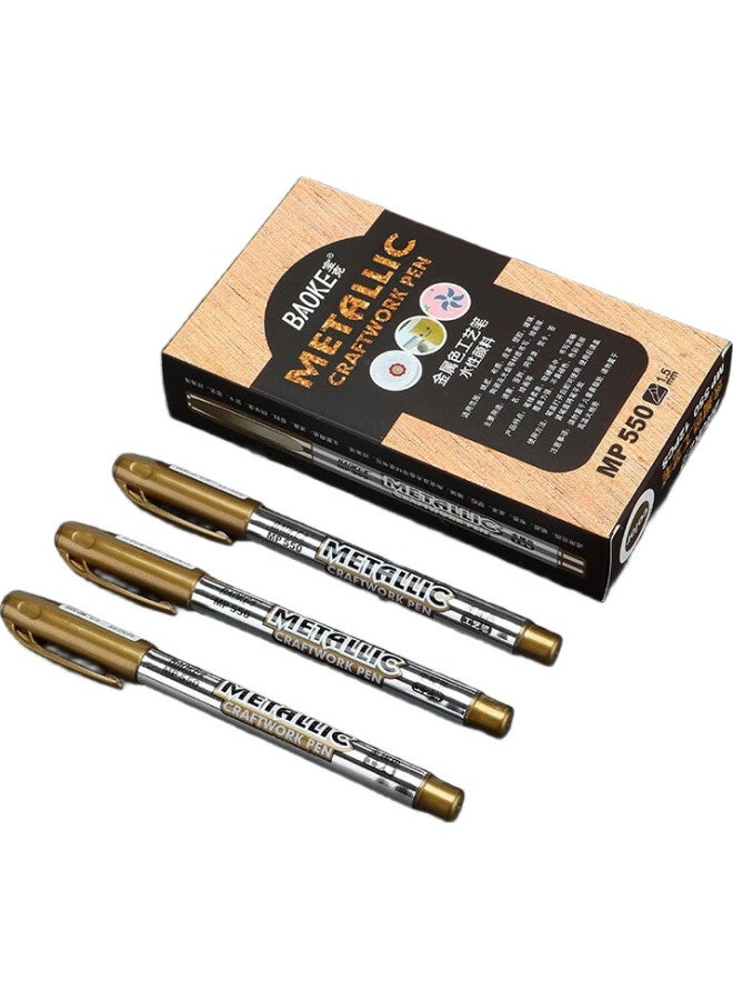 Baoke Mp550 Paint Marker, Gold, Water-Based Marker, Sign-In Pen, Graffiti Pen, 12 Pcs/Box - Image 3