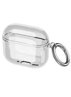 NIBEMINENT Clear Protect Case, Carabiner Included, Reduced Yellowing, Wireless Charging, Shock Resistant, Full Protection Earphone Protect Cover Compatible with Apple AirPods 4  - Image 1