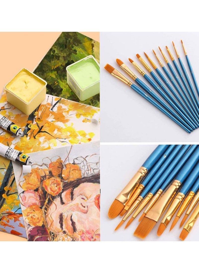 SYOSI 20-Piece Round Pointed Tip Brush Set Blue, Acrylic Paint Brushes Set, Artist Paintbrushes Nylon Hair Brushes for Oil Watercolor Painting, Face Body Model Paint  - Image 5