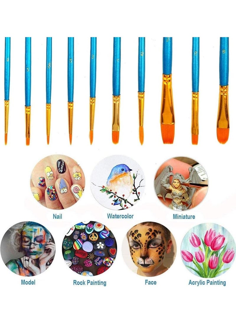 SYOSI 20-Piece Round Pointed Tip Brush Set Blue, Acrylic Paint Brushes Set, Artist Paintbrushes Nylon Hair Brushes for Oil Watercolor Painting, Face Body Model Paint  - Image 3