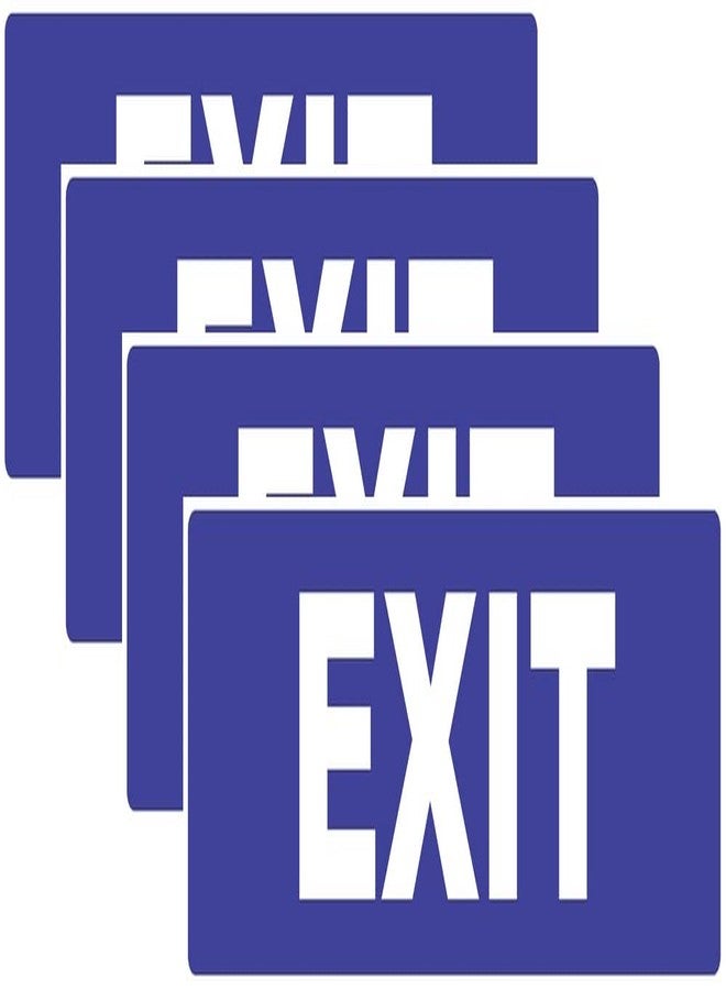 VAAIMAI Exit Foam Board Sticker Sign Board 12X4 Inch Vinyl UV Laminated Waterproof for Office Hotel Restaurant Mall Bank Office House Blue, Pack of 4 - Image 1