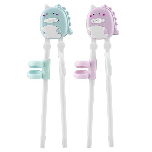 PandaEar 2 Pairs Kid Chopsticks, Dinosaur Children Learning Practice Chopsticks for Beginners Toddler - Image 1