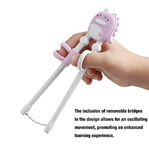 PandaEar 2 Pairs Kid Chopsticks, Dinosaur Children Learning Practice Chopsticks for Beginners Toddler - Image 3