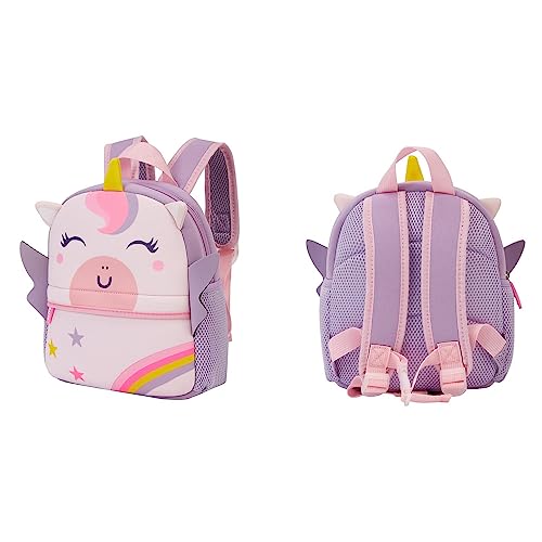 KK CRAFTS Preschool Toddler Backpack with Leash, 3D Cute Cartoon Neoprene Animal Schoolbag for Kids Boys Girls(Baby Unicorn) - Image 5