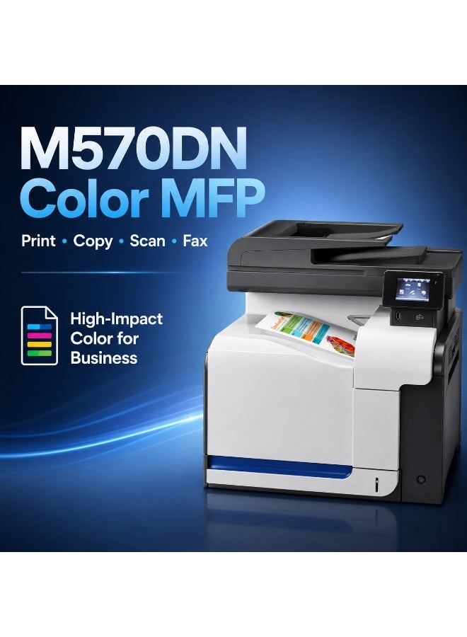 طابعة متعددة الوظائف بالألوان M570DN للطباعة والنسخ والمسح والفاكس بسرعة حتى 31 صفحة/دقيقة مع Auto Duplex وADF سعة 50 ورقة - Image 1