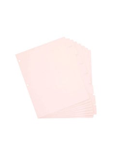 12 Sets Pink 8 Tab Dividers For 3 Ring Binder Paper Binder Separators With Tabs Bulk Pack Of 96 Total Page Dividers For School Work Home Office Supplies (Letter Size 9.5X11 In)