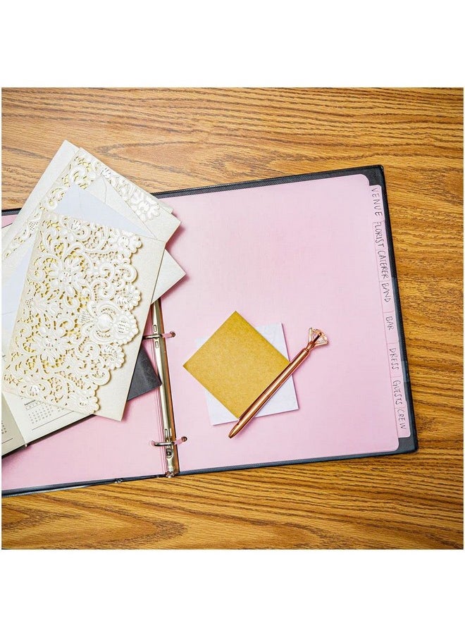 Paper Junkie - 12 Sets Pink 8 Tab Dividers For 3 Ring Binder Paper Binder Separators With Tabs Bulk Pack Of 96 Total Page Dividers For School Work Home Office Supplies (Letter Size 9.5X11 In) - Image 1