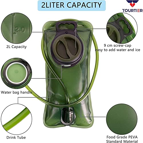 TOURTIER 2Liter Leak-Proof Water Bladder Reservoir for Backpacking, Biking, Travelling, Hiking and Camping (Green) - Image 3