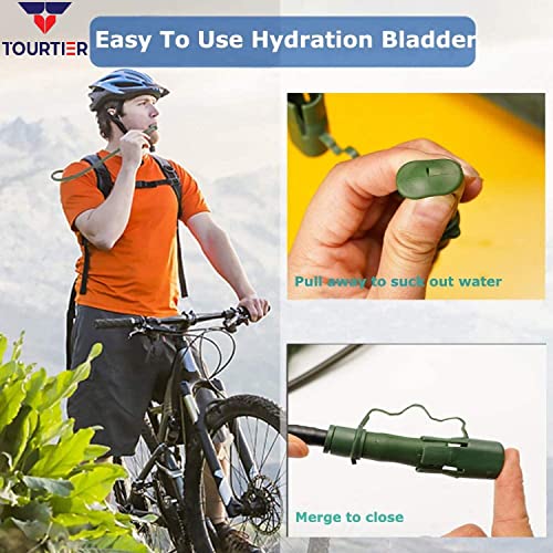 TOURTIER 2Liter Leak-Proof Water Bladder Reservoir for Backpacking, Biking, Travelling, Hiking and Camping (Green) - Image 4