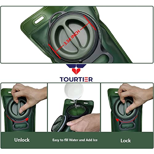 TOURTIER 2Liter Leak-Proof Water Bladder Reservoir for Backpacking, Biking, Travelling, Hiking and Camping (Green) - Image 5