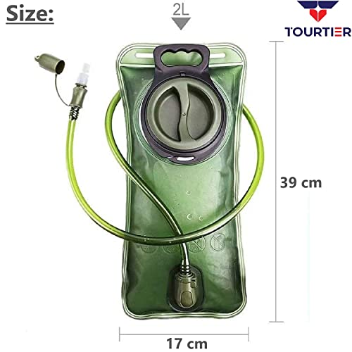 TOURTIER 2Liter Leak-Proof Water Bladder Reservoir for Backpacking, Biking, Travelling, Hiking and Camping (Green) - Image 2