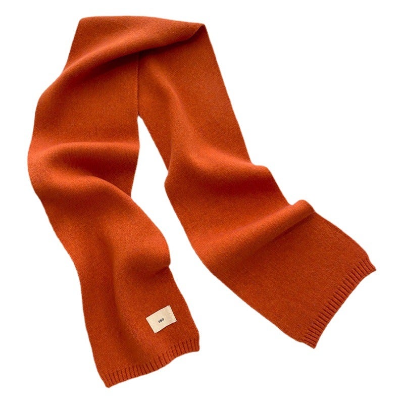 Knitted Scarf Solid Color All-match Autumn and Winter Warm Scarf Long Student Scarf Candy Color Bright Basic Korean Style - Image 2
