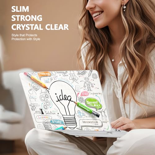 May Chen Compatible with New MacBook Air 13 inch Case 2021, 2020 2019 2018 Release Model: M1 A2337 A2179 A1932, Plastic Hard Shell Case Cover for Mabook Air 13 inch with Retina Dispaly, Creative lamp - Image 4