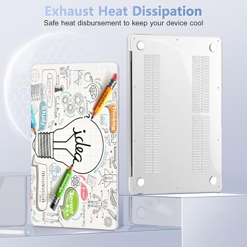 May Chen Compatible with New MacBook Air 13 inch Case 2021, 2020 2019 2018 Release Model: M1 A2337 A2179 A1932, Plastic Hard Shell Case Cover for Mabook Air 13 inch with Retina Dispaly, Creative lamp - Image 5