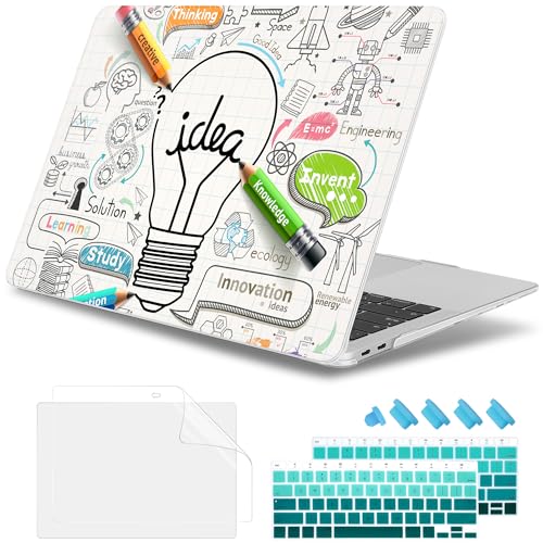 May Chen Compatible with New MacBook Air 13 inch Case 2021, 2020 2019 2018 Release Model: M1 A2337 A2179 A1932, Plastic Hard Shell Case Cover for Mabook Air 13 inch with Retina Dispaly, Creative lamp - Image 1