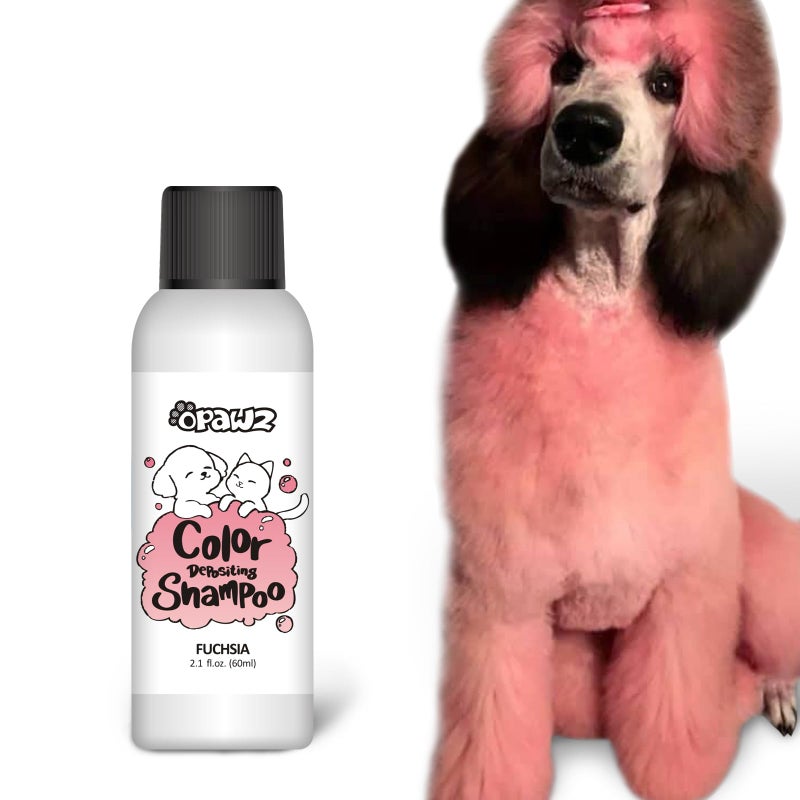 OPAWZ Color Depositing Shampoo for Dogs, Semi-Permanent Dog Hair Dye Coloring Safe Shampoo, Non-Toxic Colorwash Shampoo for Pets (Fuschia, 2.1 fl.oz / 60mL) - Image 1