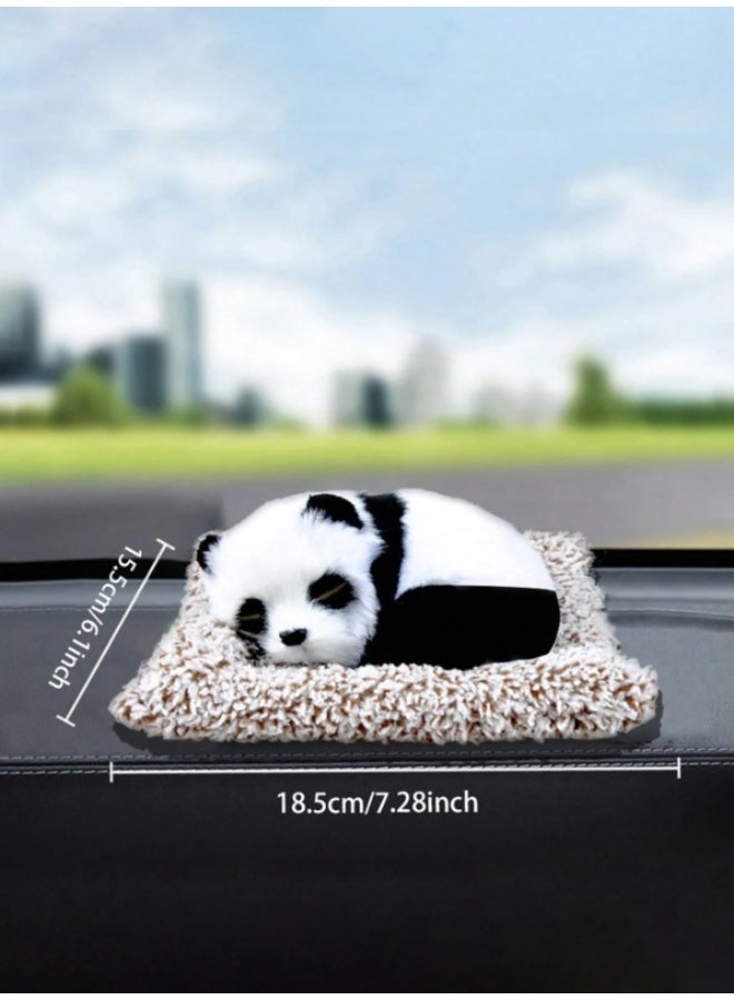 Realistic Sleeping Panda Car Dashboard Decoration – Soft Plush Panda Ornament with Anti-Slip Mat – Cute Interior Automotive Décor – 18.5 x 15.5 cm - Image 2