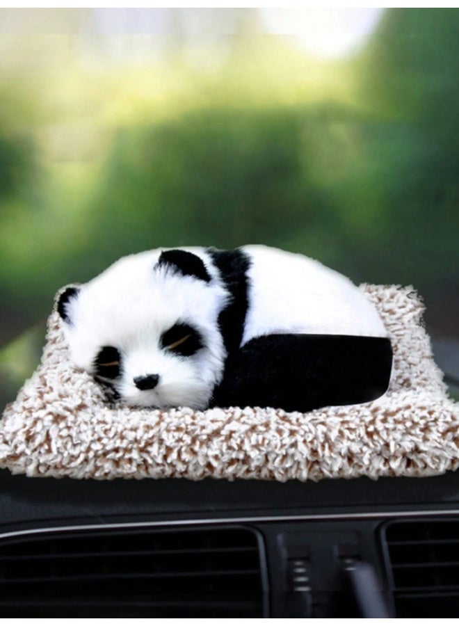 Realistic Sleeping Panda Car Dashboard Decoration – Soft Plush Panda Ornament with Anti-Slip Mat – Cute Interior Automotive Décor – 18.5 x 15.5 cm - Image 1