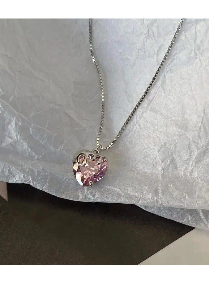 جلوسكي قلادة قلادة وردية حساسة ومبتكرة على شكل قلب ، متعددة الاستخدامات لحفلات عيد الميلاد ، وإكسسوارات المجوهرات للفتيات ، والهدايا التذكارية. - Image 2