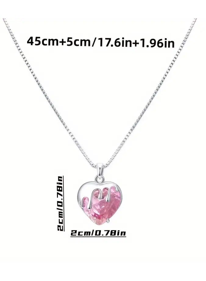 جلوسكي قلادة قلادة وردية حساسة ومبتكرة على شكل قلب ، متعددة الاستخدامات لحفلات عيد الميلاد ، وإكسسوارات المجوهرات للفتيات ، والهدايا التذكارية. - Image 5