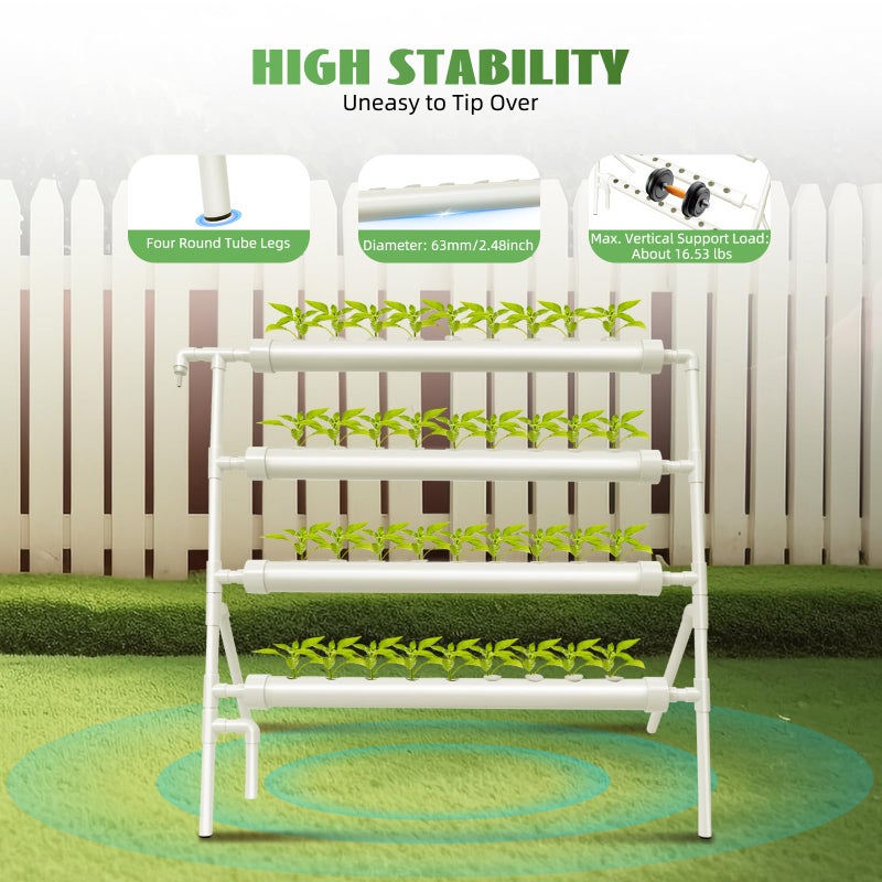 Meridian KumuJ Hydroponic Grow Kit, 36 Plant Spaces, 4-Layer Earthless System - CT - Image 2