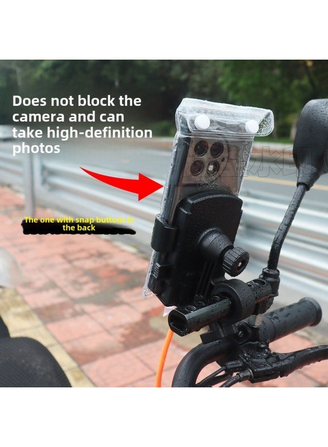 general Universal Take-out Rider Dedicated Mobile Phone Waterproof Bag Rechargeable Clip Holder Touch Screen Charging Hole Rain Cover-Color:Rechargeable Mobile Phone Transparent Waterproof Bag-2 Pieces - Image 4