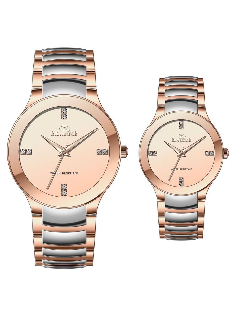 Generic - Water Resistant Analog Couple Watch Set - Image 1