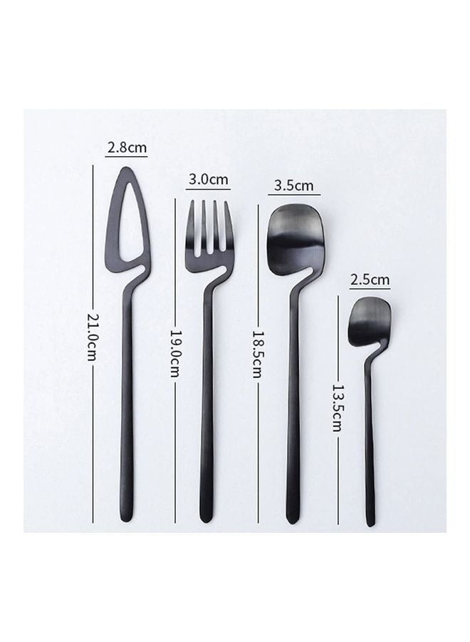 Bluejw 40-Piece Cutlery Set Cup Hanging Tableware Set Black  - Image 3