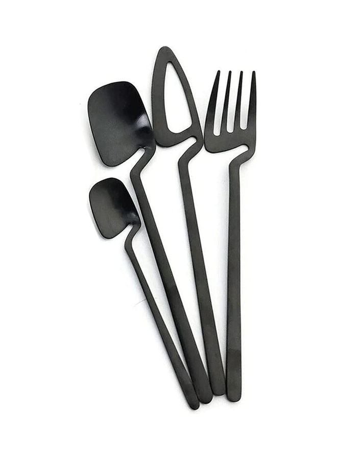 Bluejw 40-Piece Cutlery Set Cup Hanging Tableware Set Black  - Image 4
