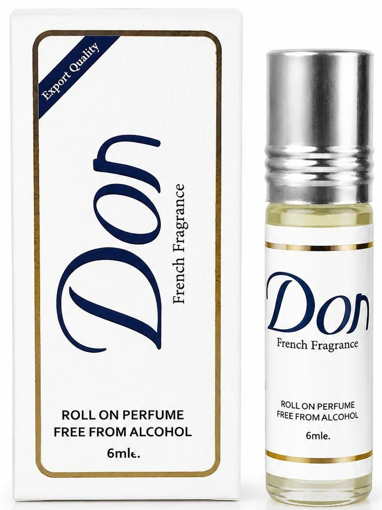 don Rifas Don French Fragrance Roll-On Perfume Free From Alcohol White 6 ml - Image 1