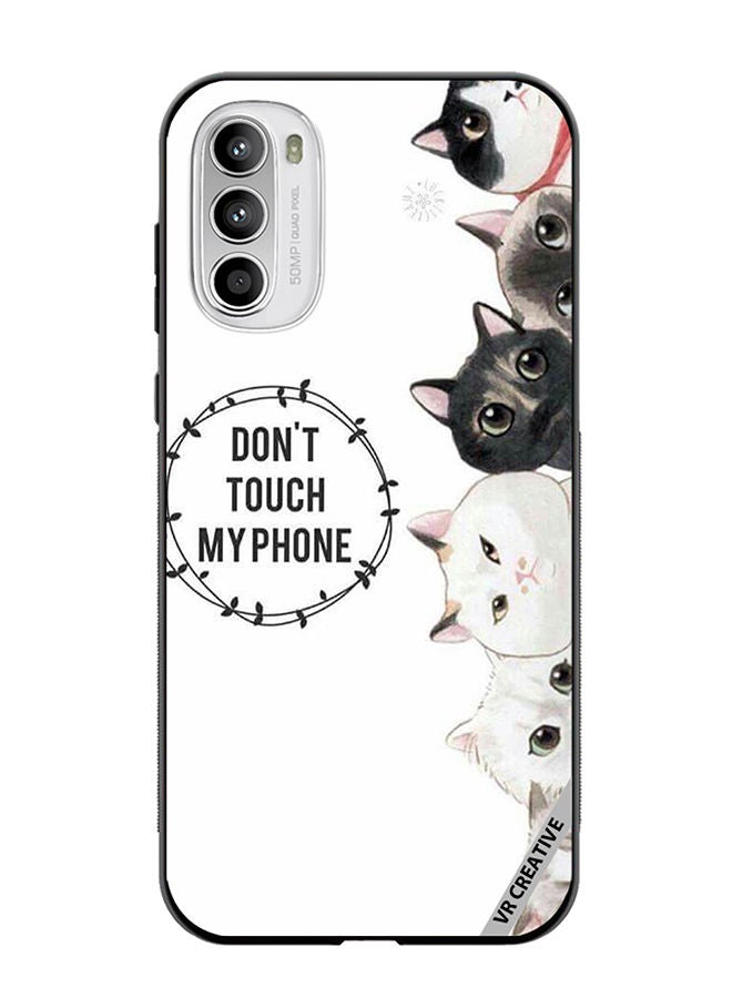 VR CREATIVE Protective Case Cover For Motorola Moto G82 Cats Don't Touch My Phone Design Multicolour - Image 1
