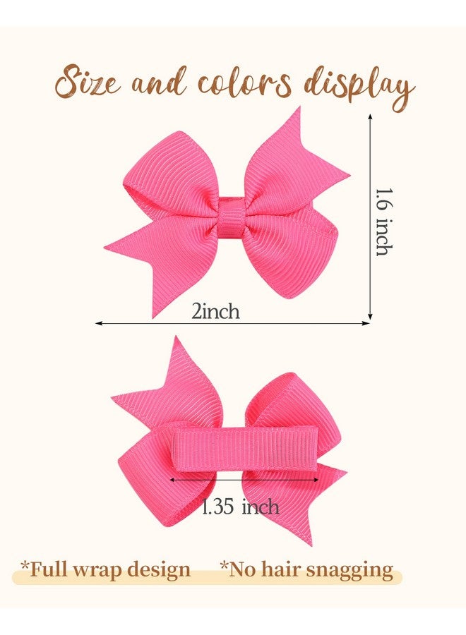 doboi 80Pcs 2'' Baby Girls Fully Lined Grosgrain Boutique Solid Color Ribbon Mini Hair Bows Clips For Teens Infants Kids Toddlers Newborn Children Set Of 40 Pairs - Image 2