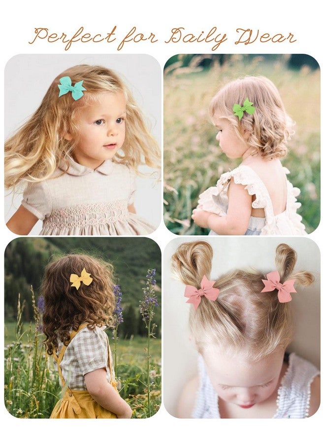 doboi 80Pcs 2'' Baby Girls Fully Lined Grosgrain Boutique Solid Color Ribbon Mini Hair Bows Clips For Teens Infants Kids Toddlers Newborn Children Set Of 40 Pairs - Image 4