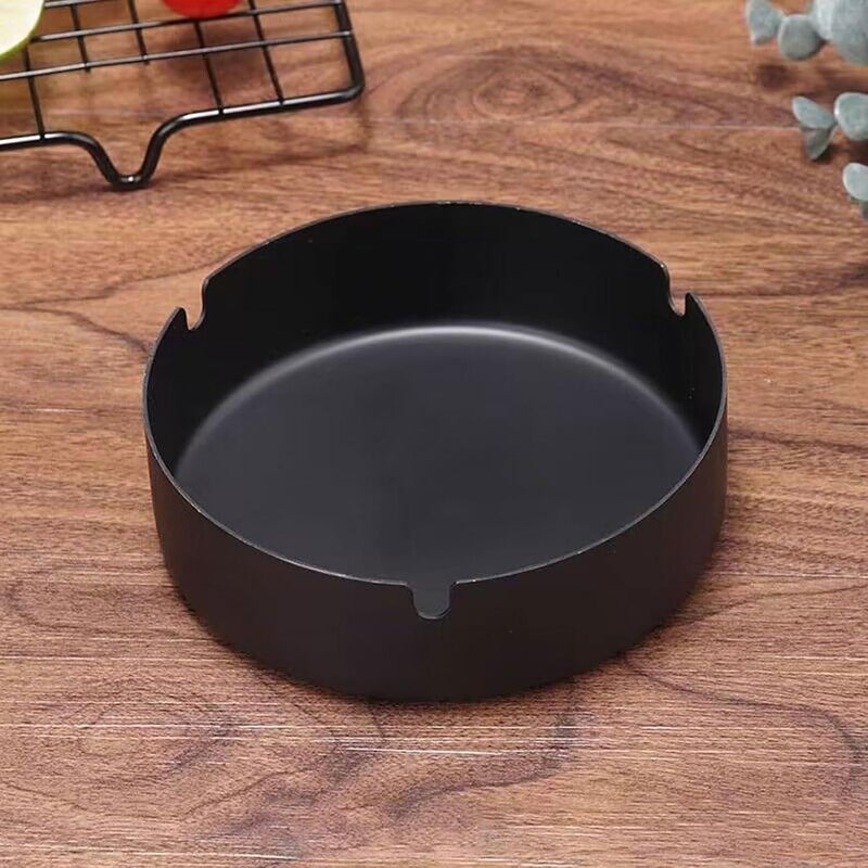 2 Pack Round Stainless Steel Ashtray Silvery Portabler Desktop Metal Ashtray Anti Scald Home Office Terrace Decoration - Image 3
